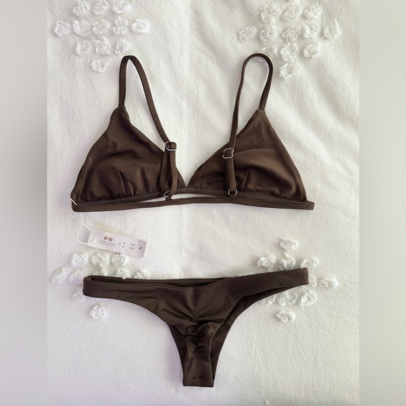 NWT Sandmade Swimwear Designer Bikini Set - Espresso - S - Picture 5 of 11